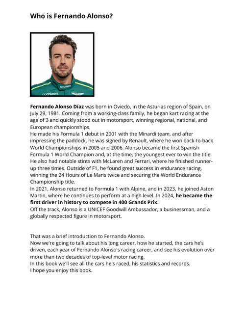 Fernando Alonso's career "The Prince of Asturias"