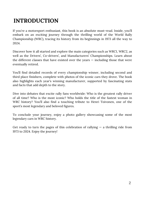 WORLD RALLY CHAMPIONSHIP - ALL DRIVERS' AND CONSTRUCTORS' CHAMPIONS