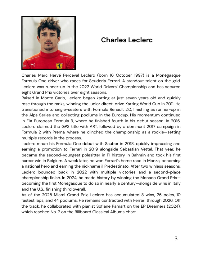 CHARLES  LECLERC  "The Predestined"