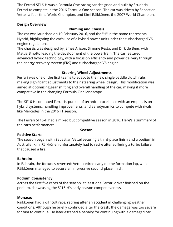 Scuderia Ferrari F1 2000 to 2005