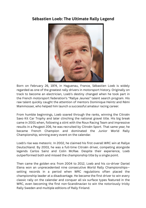 Sébastien Loeb - “Le Patron”