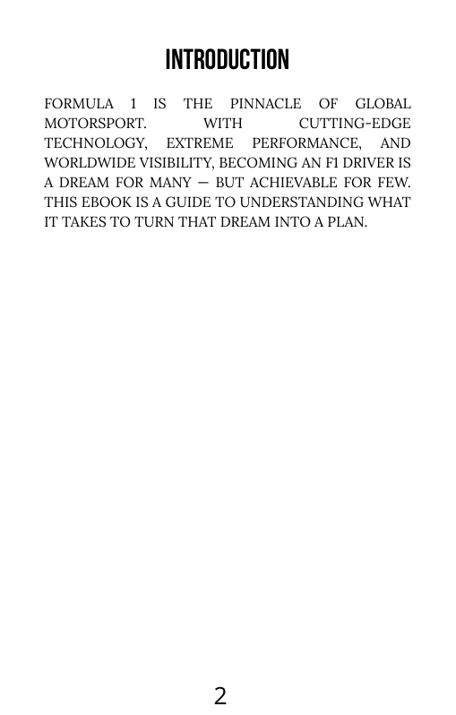 THE DREAM OF BECOMING AN F1 DRIVER