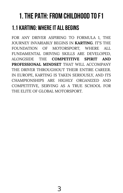 THE DREAM OF BECOMING AN F1 DRIVER