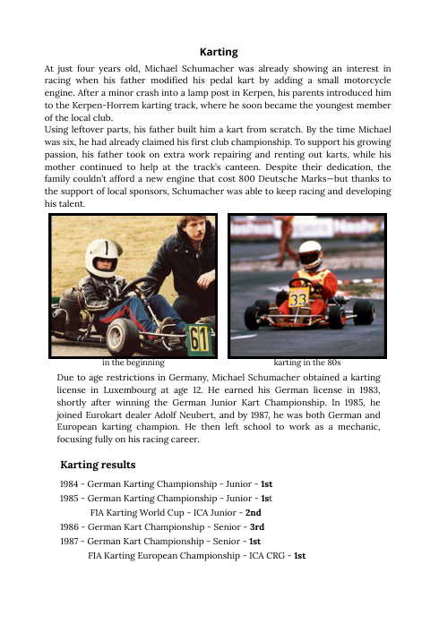 MICHAEL SCHUMACHER "THE LEGEND"