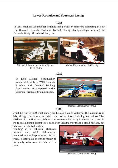 MICHAEL SCHUMACHER "THE LEGEND"