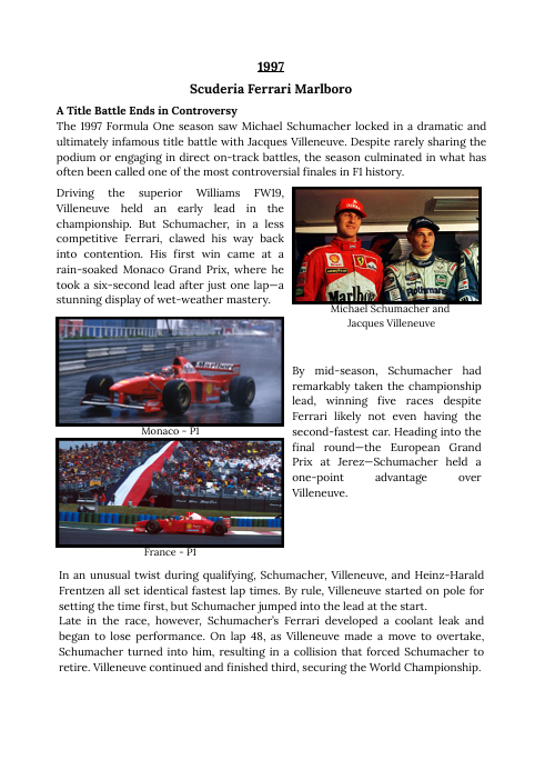 MICHAEL SCHUMACHER "THE LEGEND"